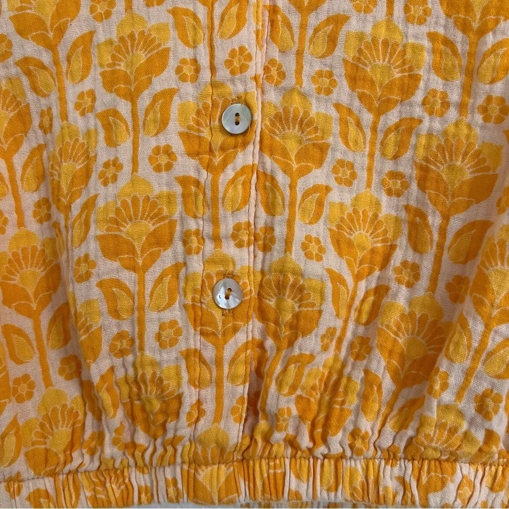 Show me your Mumu yellow floral crop top Camden top boho chic festival summer - Picture 3 of 7